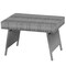 Folding Rattan Wicker Coffee Side Table Patio Garden Poolside Yard Outdoor Mix Gray